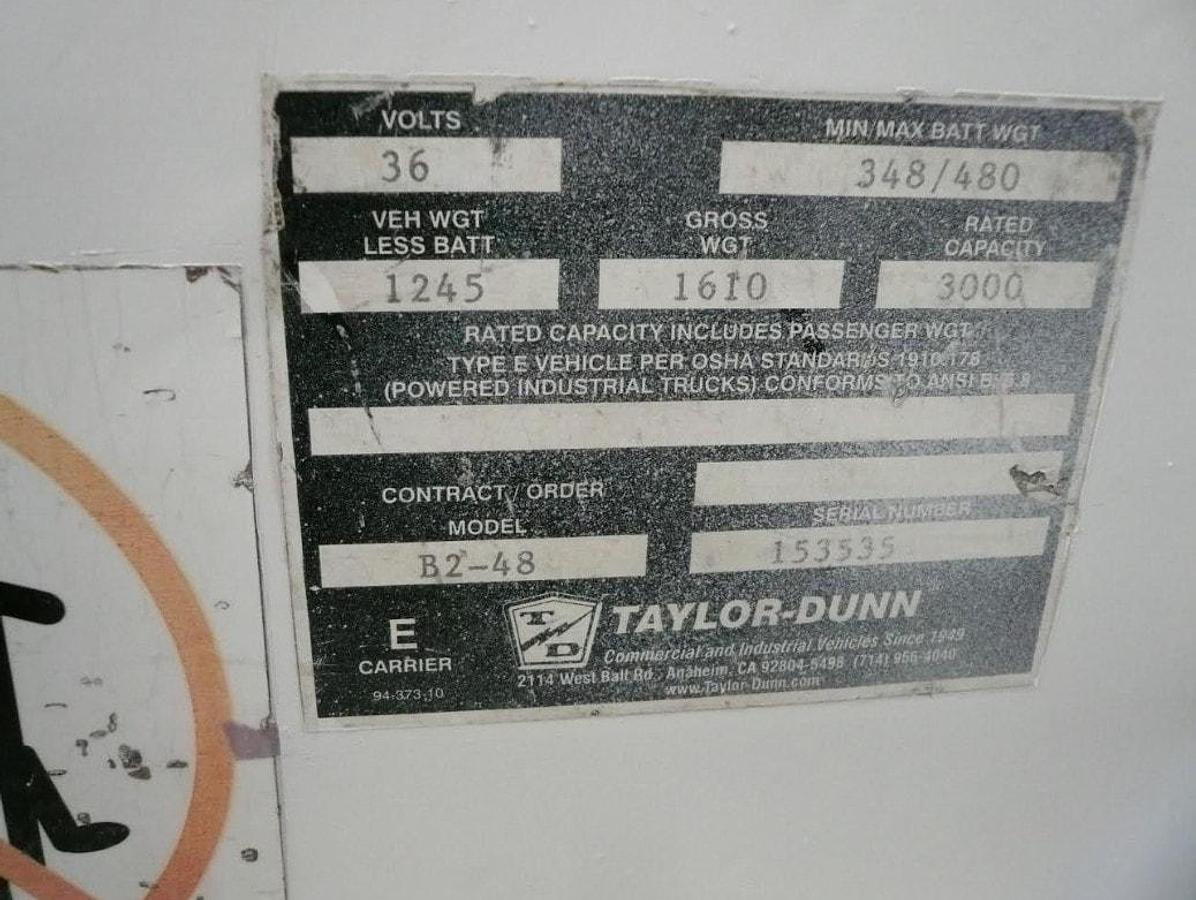 Used 2002 Taylor Dunn B2-48 Burden Carrier