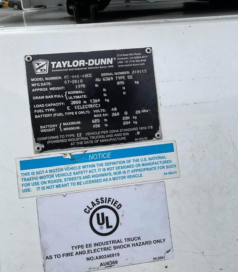 Used 2018 Taylor Dunn Bigfoot Burden Carrier