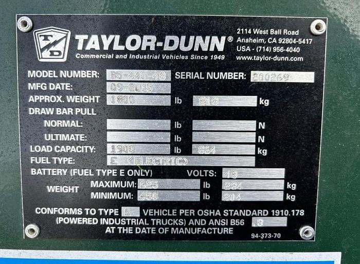 Used 2015 Taylor Dunn Bigfoot