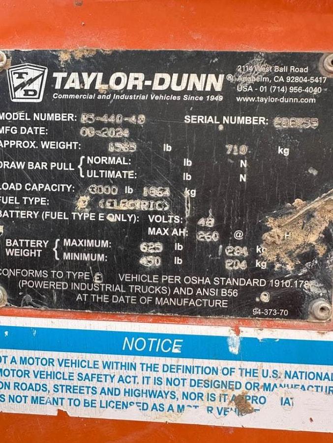 Used 2024 Taylor Dunn Bigfoot Burden Carrier - 2 Available