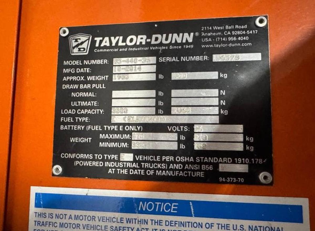 Used 2014 Taylor Dunn Bigfoot Burden Carrier