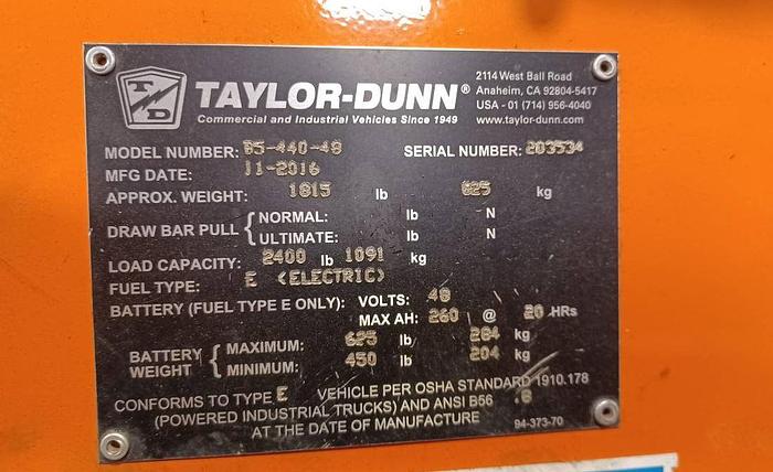 Used 2016 Taylor Dunn Bigfoot - B5-440-48