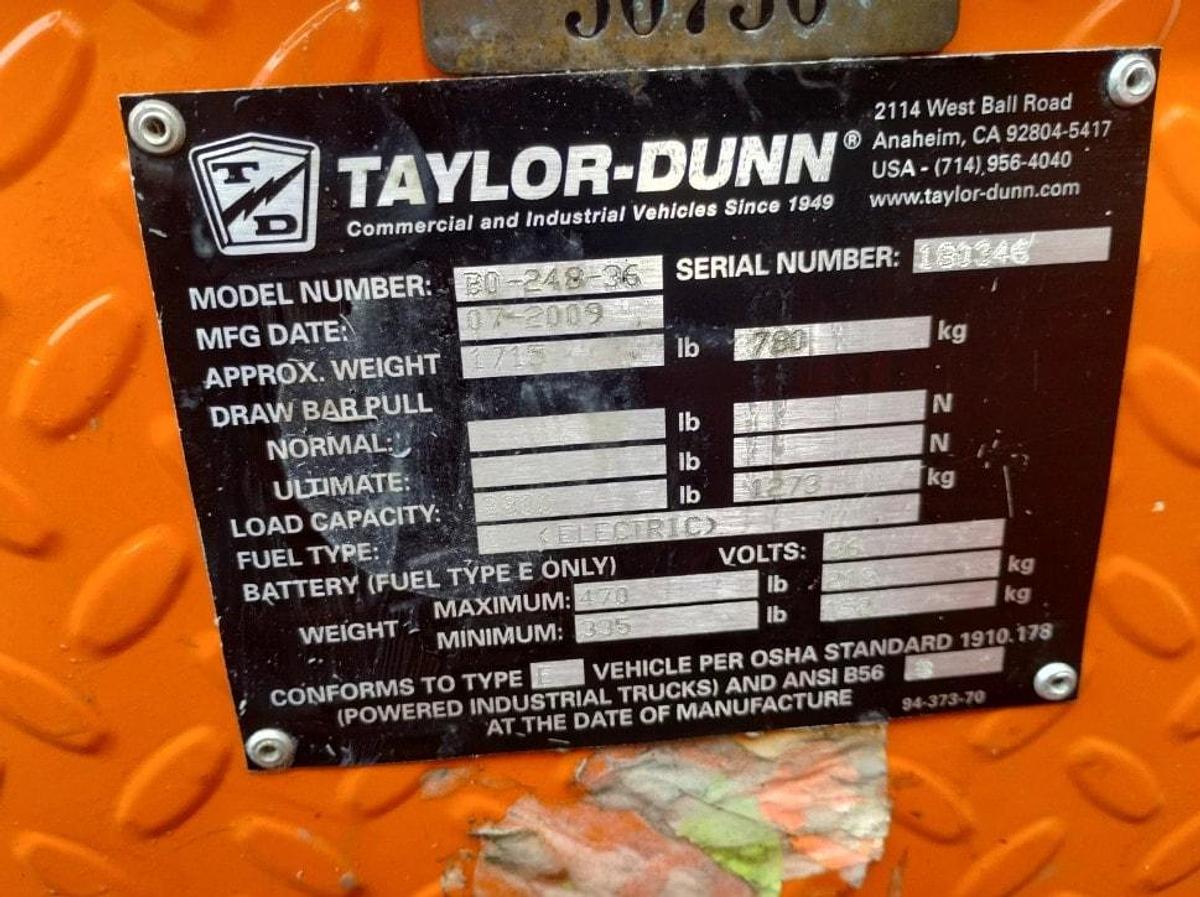 Used Taylor Dunn B248 Burden Carrier