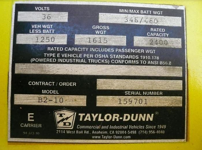 Used 2004 Taylor Dunn B2-10