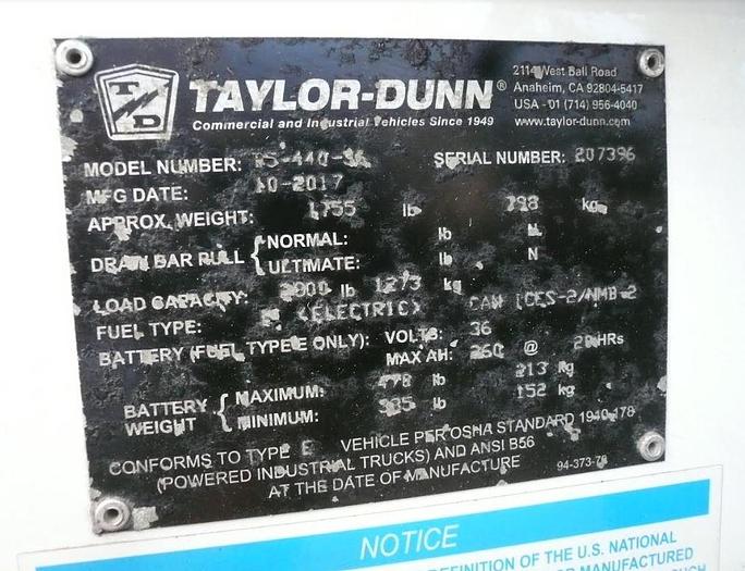 Used 2017 Taylor Dunn Bigfoot B5-440-36