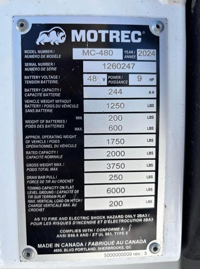 Used 2024 Motrec MC-480 Burden Carrier