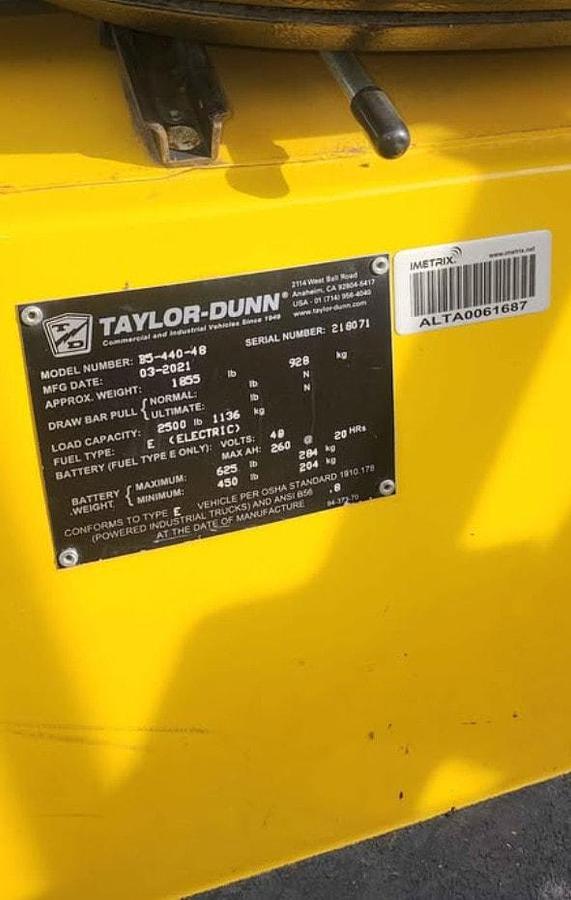 Used 2021 Taylor Dunn Burden Carrier