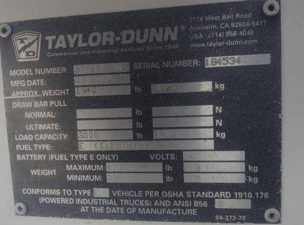 Used 2011 Taylor Dunn BT-280-36 - 6-8 Passenger