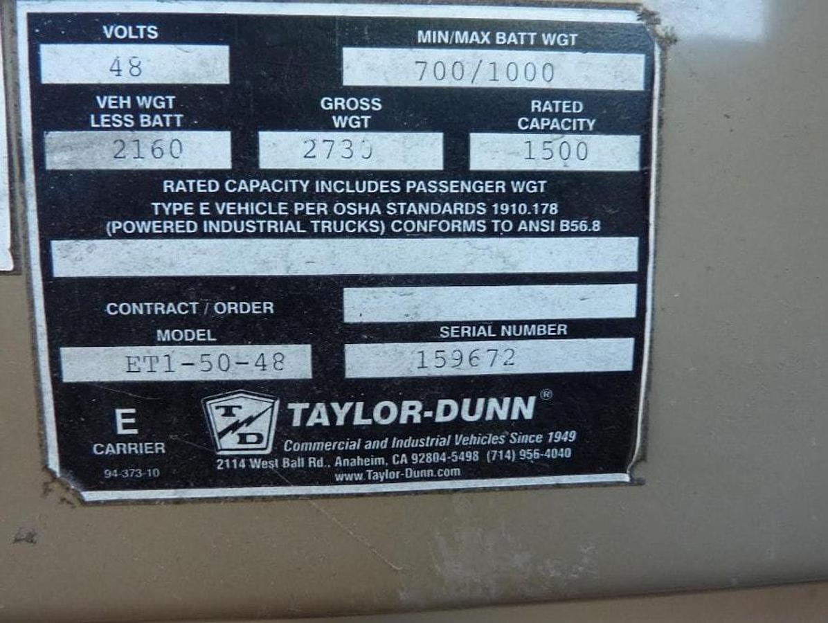Used 2004 Taylor Dunn ET1-50-48