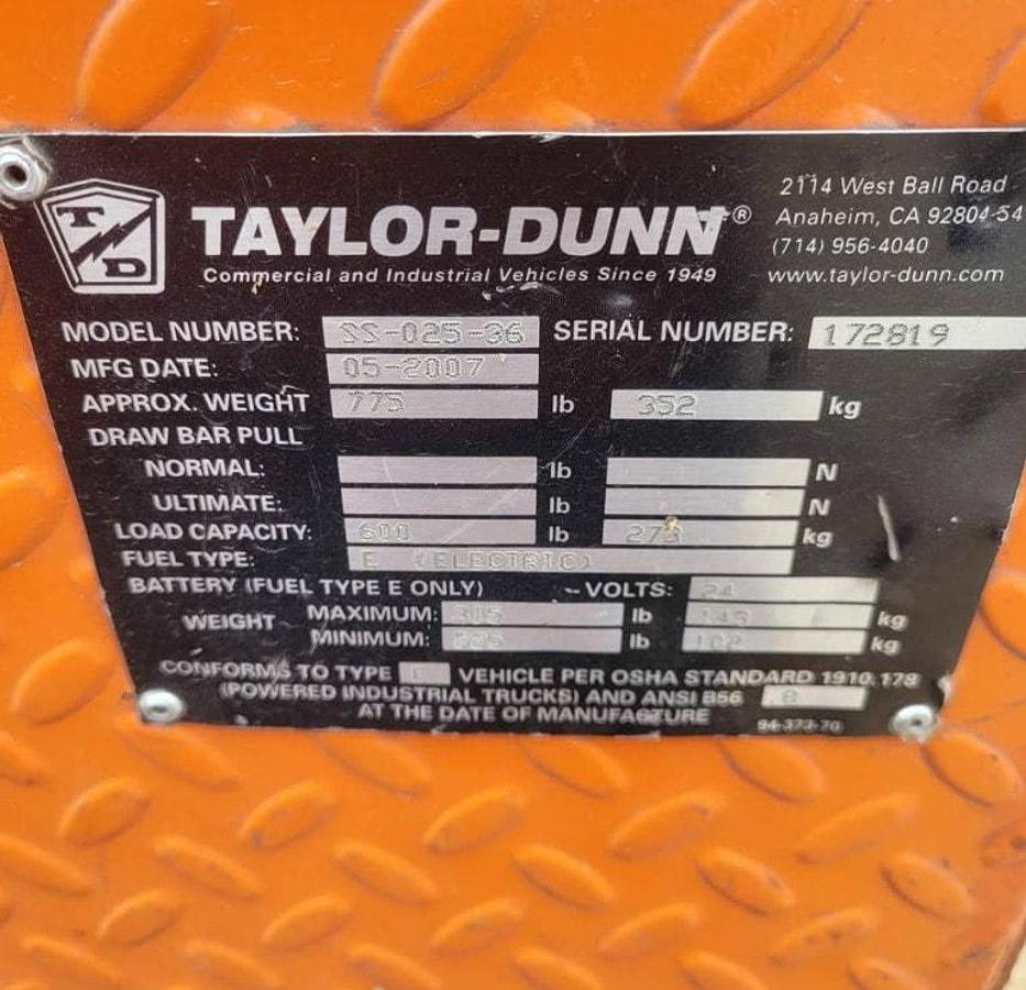 Used 2007 Taylor Dunn SS536 Step Saver
