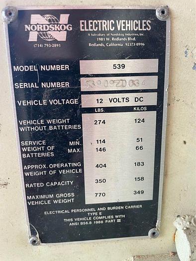 Used 2000 Nordskog 539