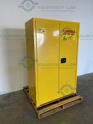 Used Eagle Manufacturing Model 4510 45 Gallon Flammable Liquid Storage Cabinet w/ Soft Close Doors