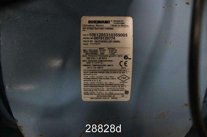 Used Rosemount 8705TSA100C1WONO 10" Magnetic Flow Tube #28828