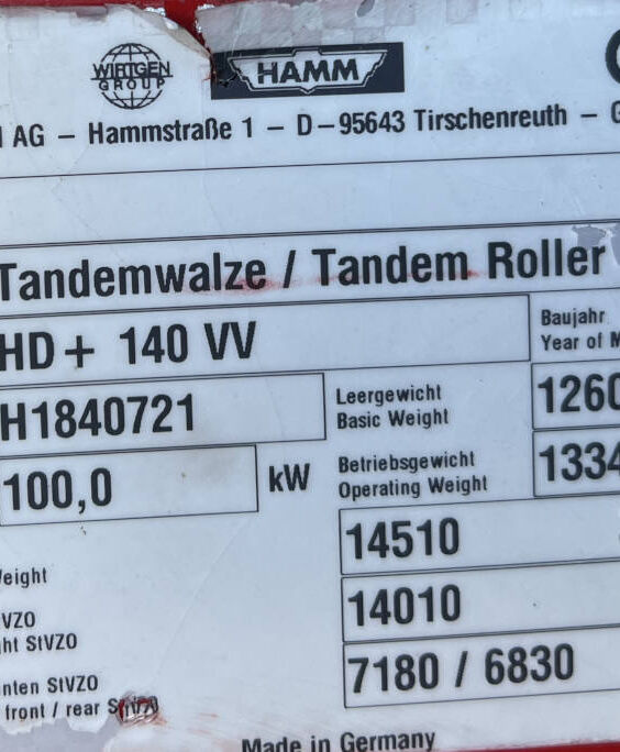 Usato 2012 Hamm HD+ 140 VV