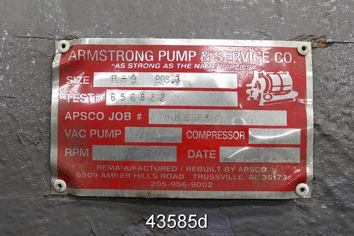 Used Armstrong H-9 Vacuum Pump, Iron Casing #43585