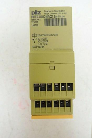 Used Pilz PNOZ X3 Safety Relay 774318 230VAC/24VACDC 3n/o 1n/c 1so 774316132594