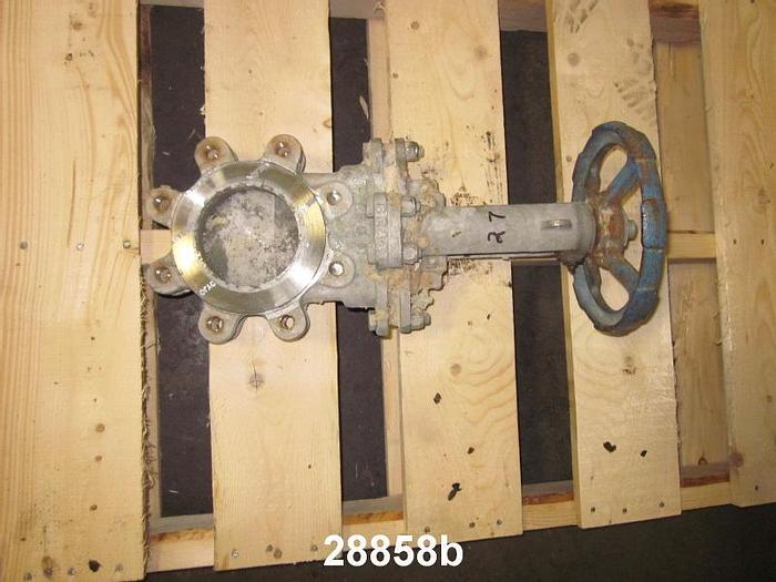 Used FCC  4" Hand Operated Knife Gate Valve #28858