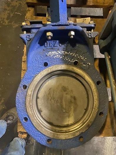 Used 8" DEZURIK PNEUMATIC KNIFE GATE VALVE  S/S