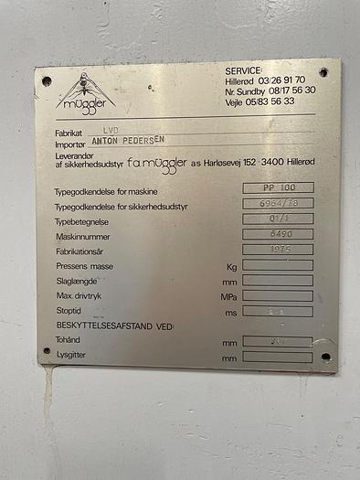 Used BRUGT KANTPRESSE FABRIKAT LVD, MODEL PP 100