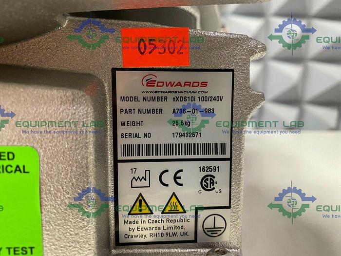 Used Edwards nXDS10i Oil-Free Dry Scroll Vacuum Pump 100/240V 22,750 Hours
