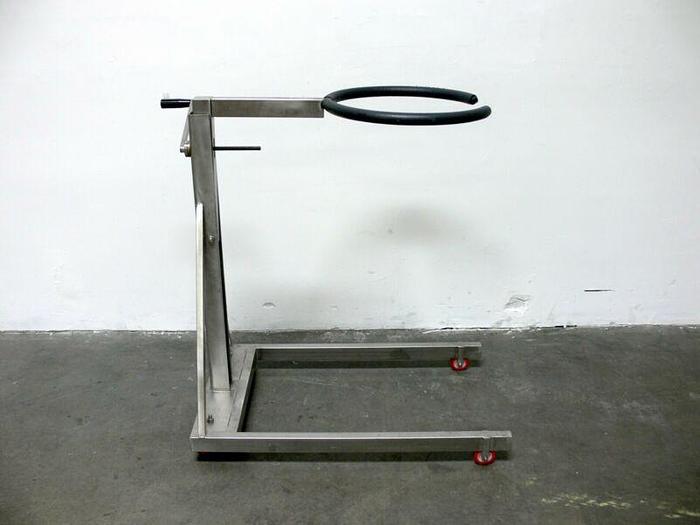 Used Tilting Stainless Steel Lab Glassware Rolling Stand / Clamp