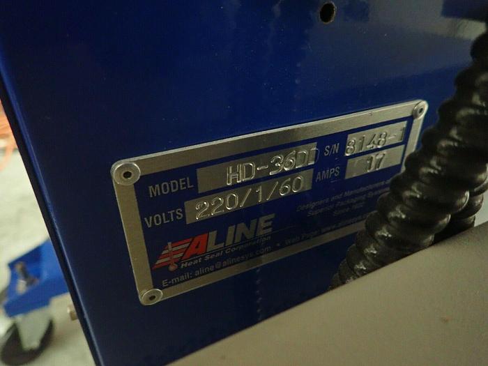 Used Aline HD-36DD Horizontal Vacuum Impulse Heat Sealer W/ Remcor CH250A Chiller
