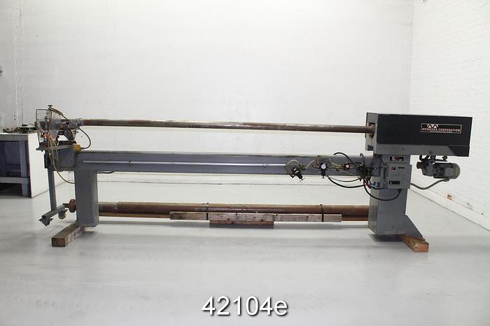 Used Menasha Corporation S200 Core Cutter, 128" Core Length, 3" Diameter Mandrill #42104