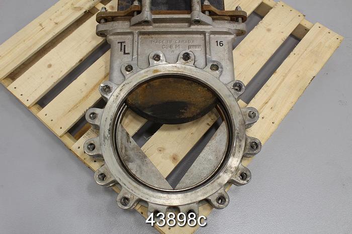 Used True Line 16" Hand Operated V-Port Knife Gate Valve, CG8M Body #43898