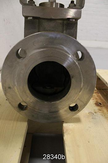 Used Rencor Controls  3" V-ball Valve, Stainles #28340