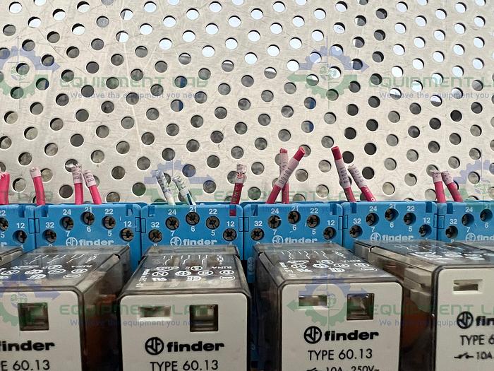 Used Lot of 15 - Finder 60.13 Relay 250V, 10A w/ Finder 90.112 Socket