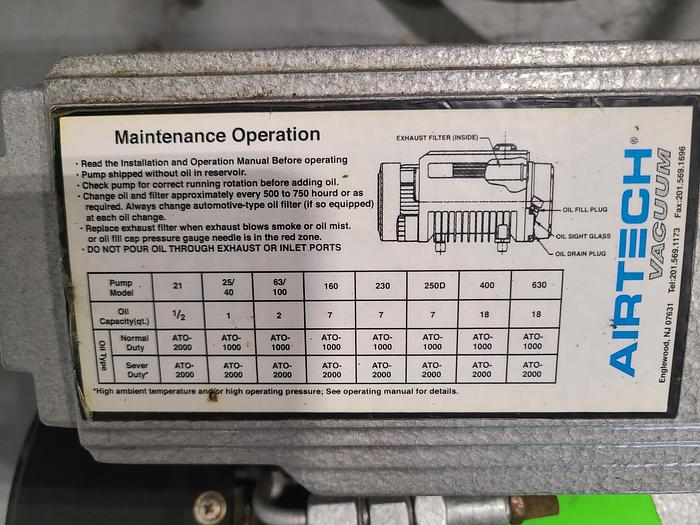 Used Airtech Vacuum Pump