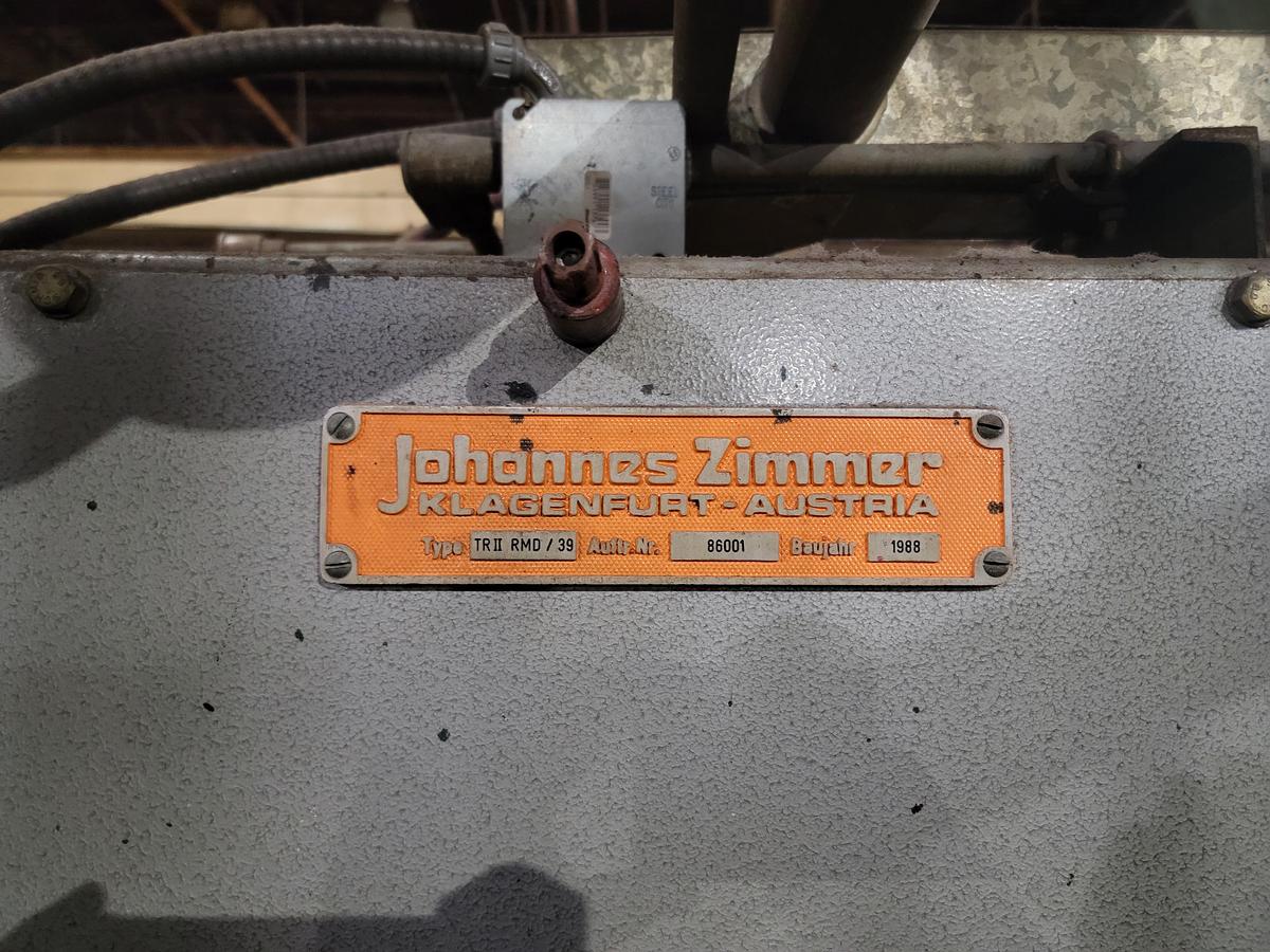 Used Zimmer Curing Oven 136” face