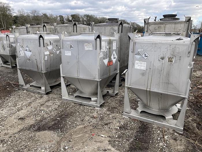 Used Matcon approximately 54 cu.ft. stainless steel dry powder tote bin