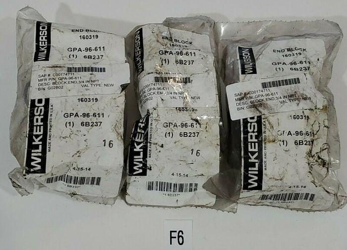 *NEW IN BAG* LOT OF 3 Wilkerson GPA-96-611 3/4" NPT End Blocks 6B237 + Warranty!