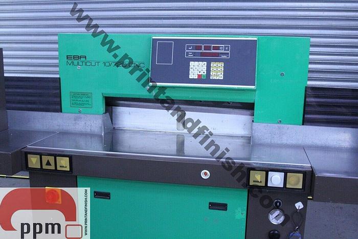 Used EBA 10/720 CNC Programmable Paper Guillotine with Light Beam Guards