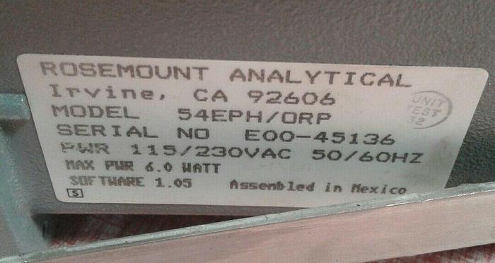 Used Rosemount 54EPH/ORP Analyzer Controller 115/120V 50/60Hz 10W UPS RED