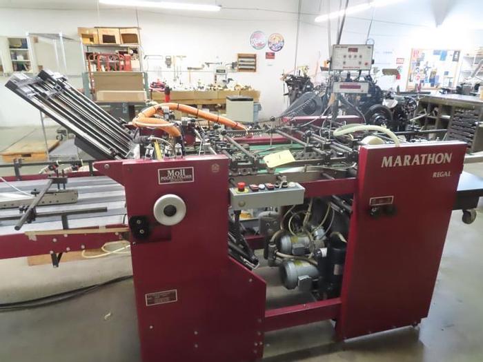 Used Dick Moll Marathon Regal Pocket Folder/Gluer with Versa Fold, 2012