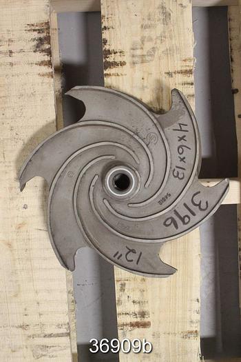 Used Goulds 3196 Pump Impeller, 4x6x13, 6-Vane, Pattern No. 54612 #36909