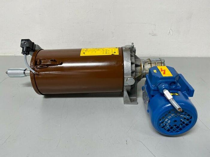 Used Dropsa 0989001 Hydraulic Pump Station w/ MT .12 HP TN56B Motor & Tramec Gearbox