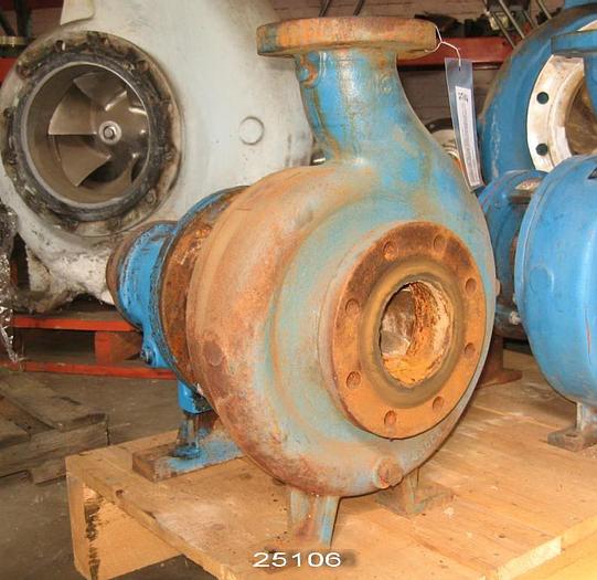 Used Goulds 3196 Goulds 3196, 3X4X10H, Ductile Iron Casing, Stainless Steel Impeller, 6 Vane Impeller, 9.75" Diameter Impeller, Ductile Iron Stuffing Box, Packing, Mt Power End #25106