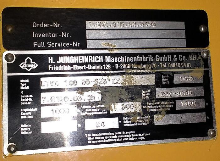 Gebraucht Gabelstapler Jungheinrich ETVA 106