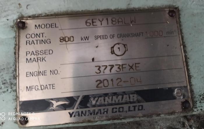Yanmar 6EY18ALW unused engine with certificates.