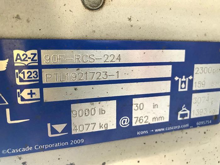 Used 12,000 POUND ROLL CLAMP FORKLIFT TRUCK W/ 60” DIAMETER CASCADE ROLL CLAMP