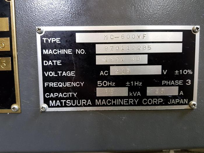 Used 1997 MATSUURA MC600VF