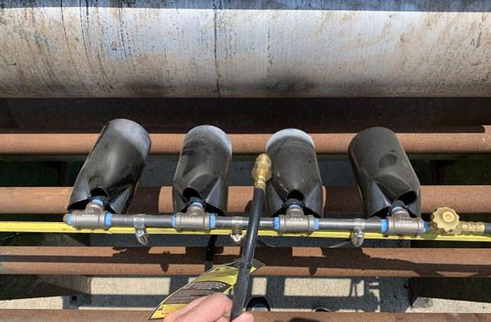 Used CUSTOM-BUILT 36 INCH HEATED FEED-THRU ROLL DISTRESSING MACHINE