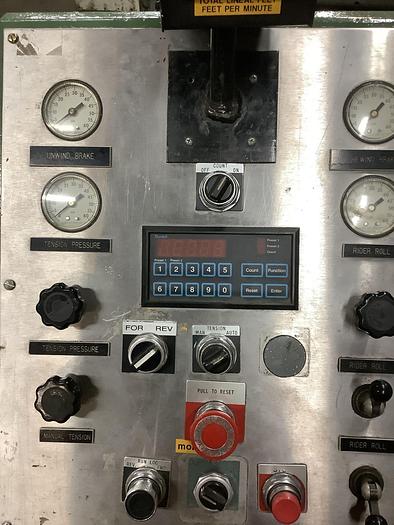 Used 20" STANFORD MODEL 152 HD REVERSIBLE DOCTOR MACHINE SHEAR SLITTING ALLEN BRADLEY DRIVE - PENDING