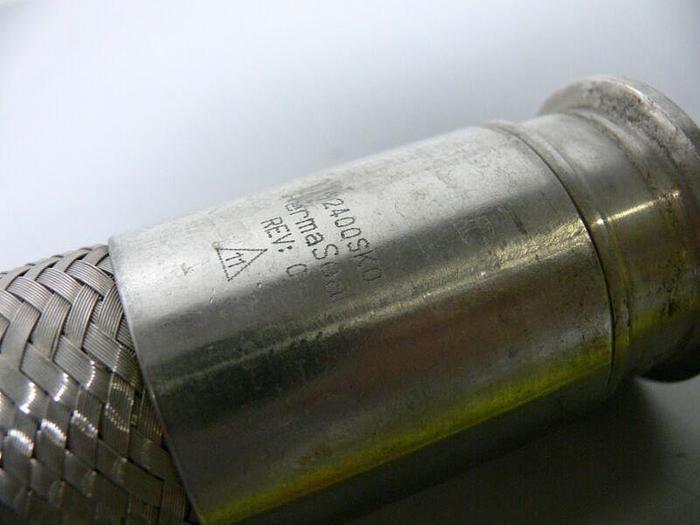 Used ThermaSeal 2400SK0 Rev C 18" Flexible Stainless Steel Hose w/ 2" OD Sanitary