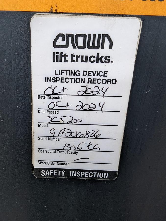 Used 2017 Low Hour Crown 3 Wheeler Forklift