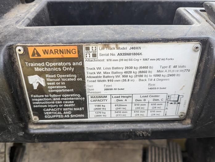 Used 2015 Hyster Outdoor Electric AC Forklift