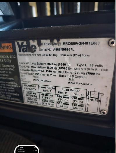 Used 2015 Yale Electric Forklift